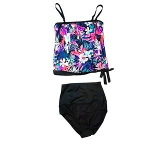 Leilani Two Piece Tropical Floral Tankini, Size 8